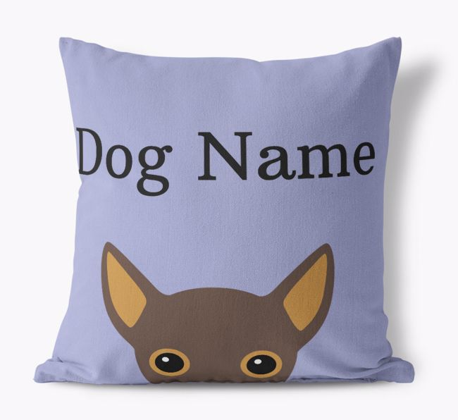 {dogsName}'s Icon & Name: Personalized {breedFullName} Canvas Pillow